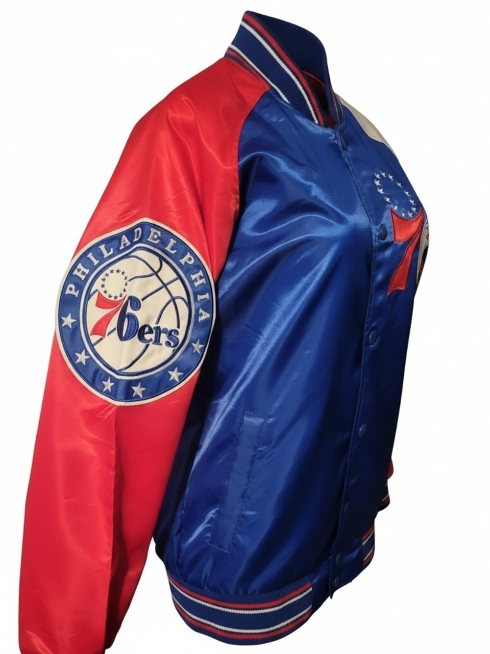 Philadelphia 67ers Varsity Satin Jacket Medium Basketball LeBron James - Picture 3 of 6